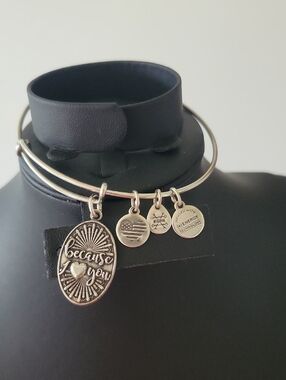 Alex & Ani Bracelet, "Because I Love You" Silver-tone